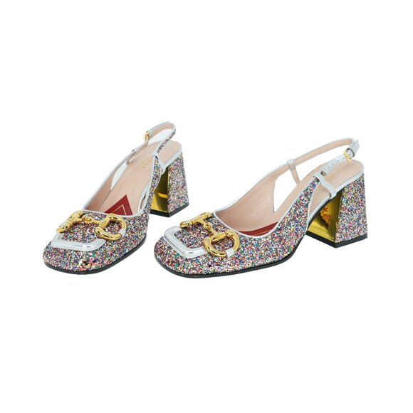 Gucci Horsebit Glitter Lovelight Mid-heel Slingback - Picture 2 of 11